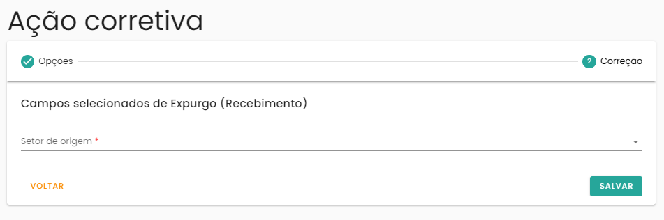 Figura 15 – Tela para inserir as informações corretas