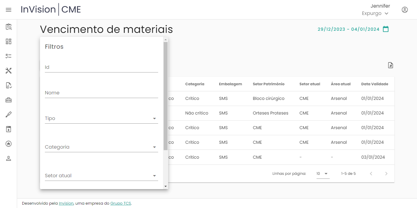 Figura 9 – Filtros